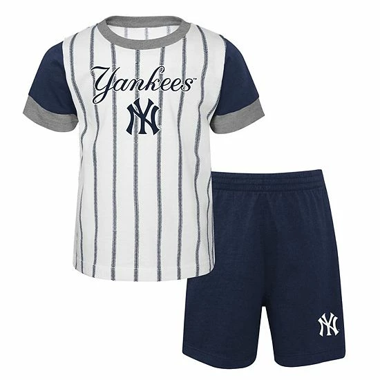 Outerstuff Toddler White/Navy New York Yankees Position Player T-Shirt & Shorts Set 3 Outerstuff Toddler White/Navy New York Yankees Position Player T-Shirt & Shorts Set