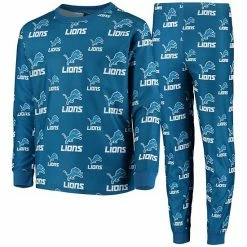 Outerstuff Youth Blue Detroit Lions All Over Print Long Sleeve T-Shirt & Pants Sleep Set -Outerstuff shop unnamed file 1576