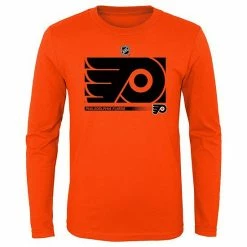 Outerstuff Youth Orange Philadelphia Flyers Authentic Pro Secondary Logo Long Sleeve T-Shirt