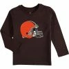 Outerstuff Preschool Brown Cleveland Browns Team Logo Long Sleeve T-Shirt