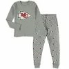 Outerstuff Preschool Heathered Gray Kansas City Chiefs Long Sleeve T-Shirt & Pants Sleep Set