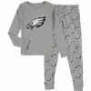 Outerstuff Preschool Heathered Gray Philadelphia Eagles Long Sleeve T-Shirt & Pants Sleep Set