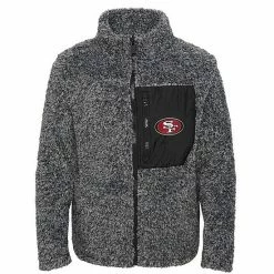 Outerstuff Juniors Black San Francisco 49ers Intercepting Teddy Full-Zip Jacket