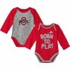 Outerstuff Newborn & Infant Scarlet/Heather Gray Ohio State Buckeyes Born To Win Two-Pack Long Sleeve Bodysuit Set -Outerstuff shop unnamed file 1638