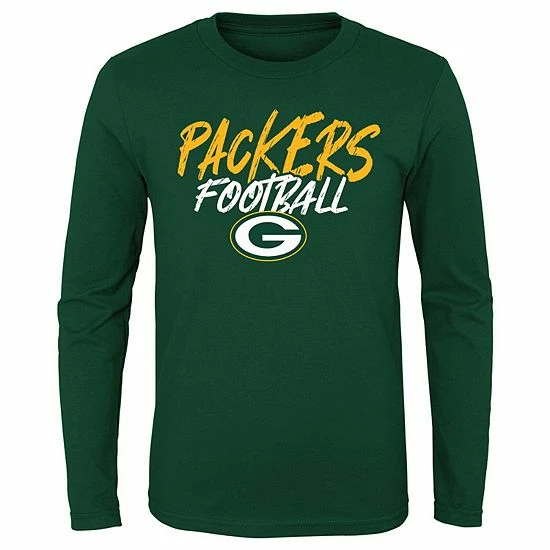 Outerstuff Youth Green Green Bay Packers Wildcat Long Sleeve T-Shirt 3 Outerstuff Youth Green Green Bay Packers Wildcat Long Sleeve T-Shirt
