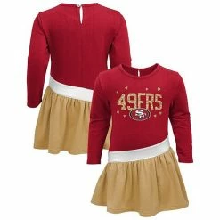 Outerstuff Girls Infant Scarlet/Gold San Francisco 49ers Heart To Heart Jersey Tri-Blend Dress