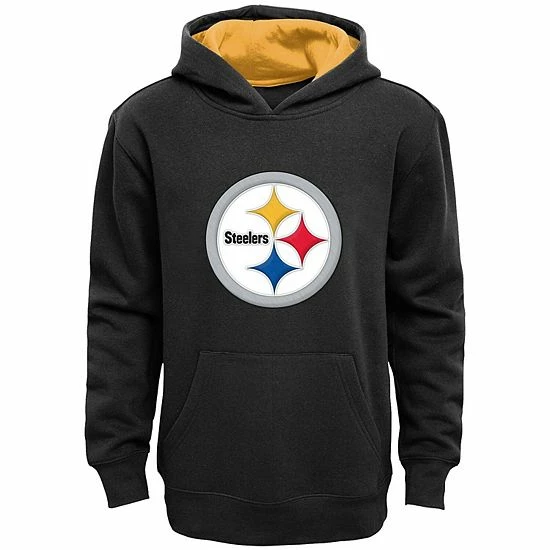 Outerstuff Youth Black Pittsburgh Steelers Fan Gear Prime Pullover Hoodie 3 Outerstuff Youth Black Pittsburgh Steelers Fan Gear Prime Pullover Hoodie