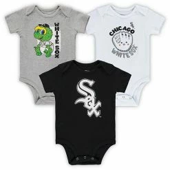 Outerstuff Infant Black/White/Heathered Gray Chicago White Sox 3-Pack Change Up Bodysuit Set