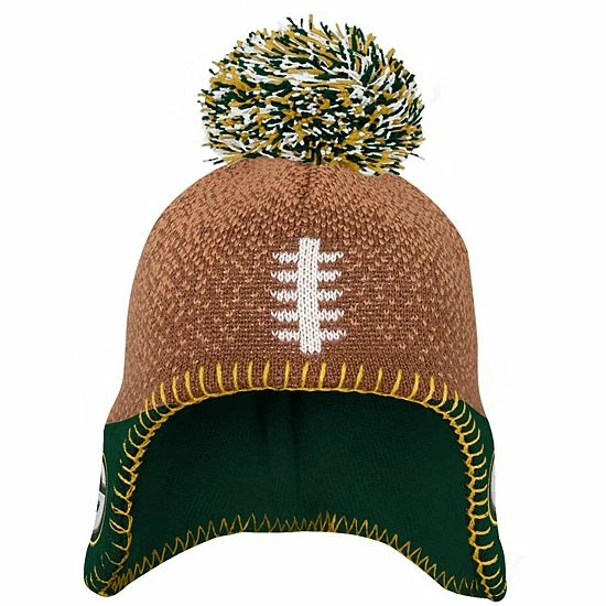 Outerstuff Newborn & Infant Brown Green Bay Packers Football Head Knit Hat 5 Outerstuff Newborn & Infant Brown Green Bay Packers Football Head Knit Hat - Image 3