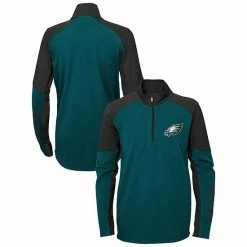 Outerstuff Youth Midnight Green/Black Philadelphia Eagles Audible Quarter-Zip Jacket