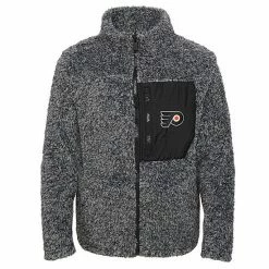 Outerstuff Girls Youth Black Philadelphia Flyers Fan Gear Sherpa Full-Zip Jacket