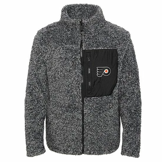 Outerstuff Girls Youth Black Philadelphia Flyers Fan Gear Sherpa Full-Zip Jacket 3 Outerstuff Girls Youth Black Philadelphia Flyers Fan Gear Sherpa Full-Zip Jacket