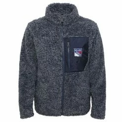Outerstuff Girls Youth Navy New York Rangers Fan Gear Sherpa Full-Zip Jacket