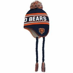 Outerstuff Youth Navy/Orange Chicago Bears Jacquard Tassel Knit Hat With Pom