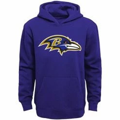 Outerstuff Baltimore Ravens Youth Primary Logo Fleece Hoodie Sweatshirt - Purple