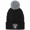 Outerstuff Girls Youth Black Las Vegas Raiders Team Cable Cuffed Knit Hat With Pom
