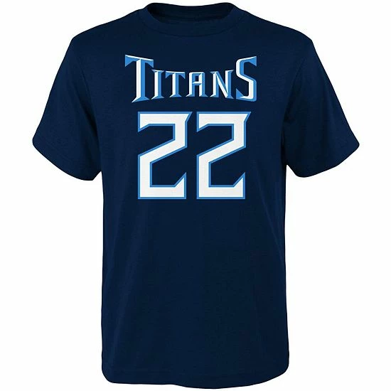 Outerstuff Youth Derrick Henry Navy Tennessee Titans Mainliner Player Name & Number T-Shirt 5 Outerstuff Youth Derrick Henry Navy Tennessee Titans Mainliner Player Name & Number T-Shirt - Image 3