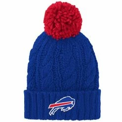 Outerstuff Girls Youth Royal Buffalo Bills Team Cable Cuffed Knit Hat With Pom