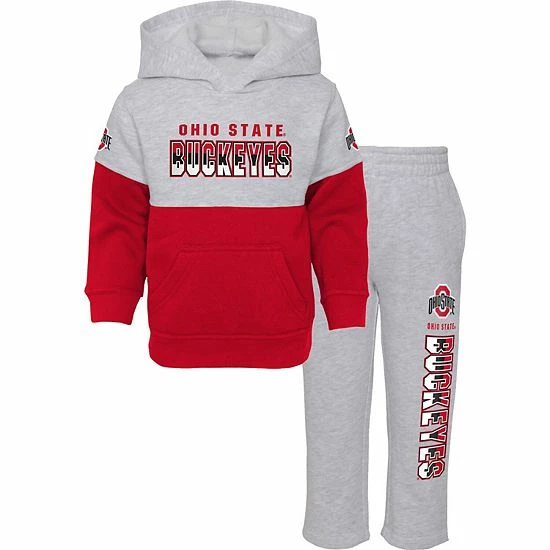Outerstuff Toddler Heather Gray/Scarlet Ohio State Buckeyes Playmaker Pullover Hoodie & Pants Set 3 Outerstuff Toddler Heather Gray/Scarlet Ohio State Buckeyes Playmaker Pullover Hoodie & Pants Set