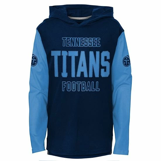 Outerstuff Youth Navy Tennessee Titans Heritage Long Sleeve Hoodie T-Shirt 3 Outerstuff Youth Navy Tennessee Titans Heritage Long Sleeve Hoodie T-Shirt