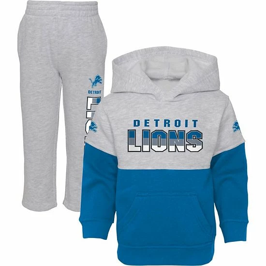 Outerstuff Toddler Heather Gray/Blue Detroit Lions Playmaker Hoodie And Pants Set 3 Outerstuff Toddler Heather Gray/Blue Detroit Lions Playmaker Hoodie And Pants Set