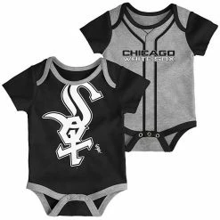 Outerstuff Infant Black/Heathered Gray Chicago White Sox Double 2-Pack Bodysuit Set