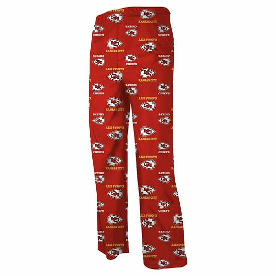 Outerstuff Kansas City Chiefs Preschool Allover Logo Flannel Pajama Pants - Scarlet 4 Outerstuff Kansas City Chiefs Preschool Allover Logo Flannel Pajama Pants - Scarlet - Image 2