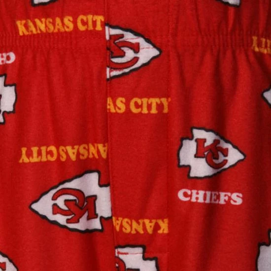 Outerstuff Kansas City Chiefs Preschool Allover Logo Flannel Pajama Pants - Scarlet 5 Outerstuff Kansas City Chiefs Preschool Allover Logo Flannel Pajama Pants - Scarlet - Image 3