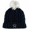 Outerstuff Girls Youth Navy Dallas Cowboys Cable Cuffed Knit Hat With Pom