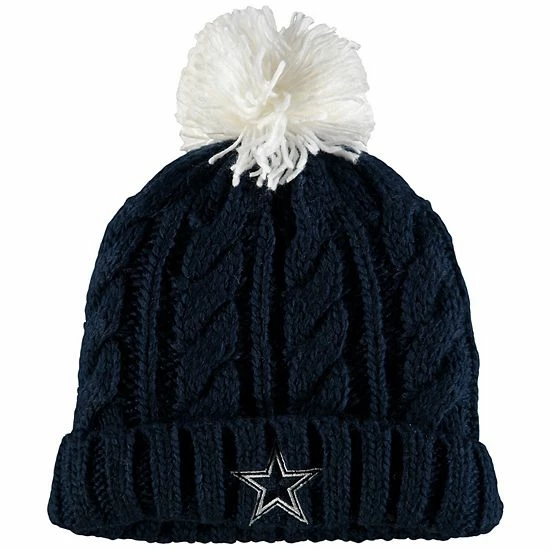 Outerstuff Girls Youth Navy Dallas Cowboys Cable Cuffed Knit Hat With Pom 3 Outerstuff Girls Youth Navy Dallas Cowboys Cable Cuffed Knit Hat With Pom