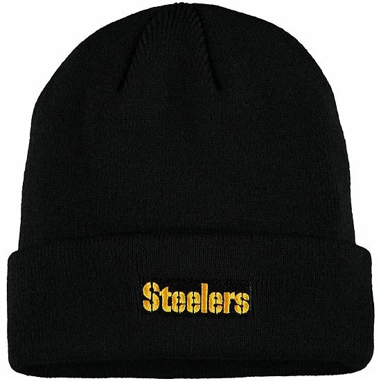 Outerstuff Youth Black Pittsburgh Steelers Basic Cuffed Knit Hat 5 Outerstuff Youth Black Pittsburgh Steelers Basic Cuffed Knit Hat - Image 3