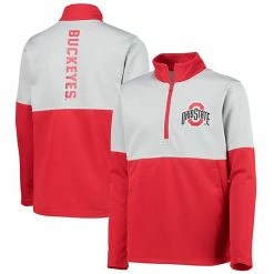 Outerstuff Youth Scarlet Ohio State Buckeyes Quick Snap Spine Print Quarter-Zip Jacket