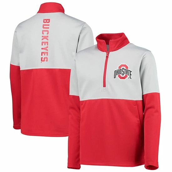 Outerstuff Youth Scarlet Ohio State Buckeyes Quick Snap Spine Print Quarter-Zip Jacket 3 Outerstuff Youth Scarlet Ohio State Buckeyes Quick Snap Spine Print Quarter-Zip Jacket