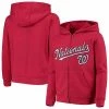 Outerstuff Youth Red Washington Nationals Team Color Wordmark Full-Zip Hoodie