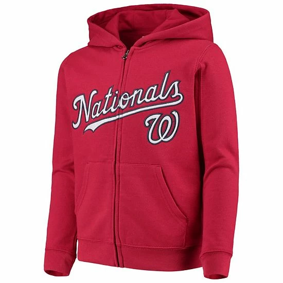 Outerstuff Youth Red Washington Nationals Team Color Wordmark Full-Zip Hoodie 4 Outerstuff Youth Red Washington Nationals Team Color Wordmark Full-Zip Hoodie - Image 2