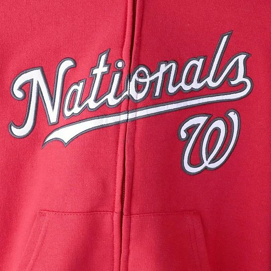 Outerstuff Youth Red Washington Nationals Team Color Wordmark Full-Zip Hoodie 5 Outerstuff Youth Red Washington Nationals Team Color Wordmark Full-Zip Hoodie - Image 3
