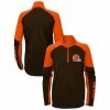 Outerstuff Youth Brown/Orange Cleveland Browns Audible Quarter-Zip Jacket
