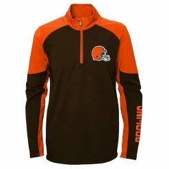 Outerstuff Youth Brown/Orange Cleveland Browns Audible Quarter-Zip Jacket -Outerstuff shop unnamed file 2172