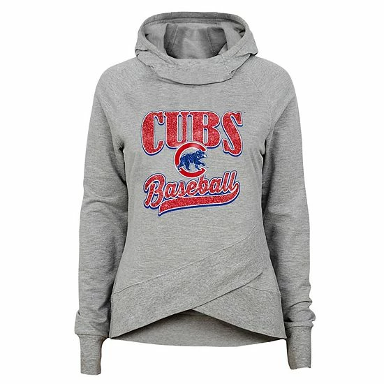Outerstuff Girls Youth Heathered Gray Chicago Cubs America's Team Raglan Pullover Hoodie 3 Outerstuff Girls Youth Heathered Gray Chicago Cubs America's Team Raglan Pullover Hoodie
