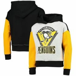 Outerstuff Girls Youth Heathered Gray/Black Pittsburgh Penguins Let's Get Loud Pullover Hoodie
