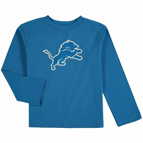 Outerstuff Preschool Blue Detroit Lions Team Logo Long Sleeve T-Shirt 3 Outerstuff Preschool Blue Detroit Lions Team Logo Long Sleeve T-Shirt