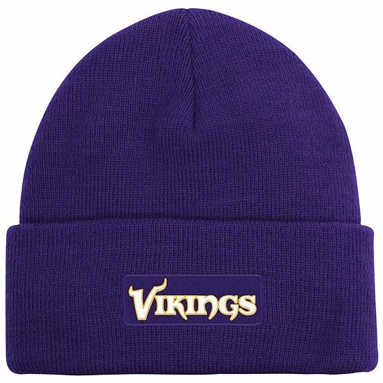 Outerstuff Youth Purple Minnesota Vikings Basic Cuffed Knit Hat 5 Outerstuff Youth Purple Minnesota Vikings Basic Cuffed Knit Hat - Image 3