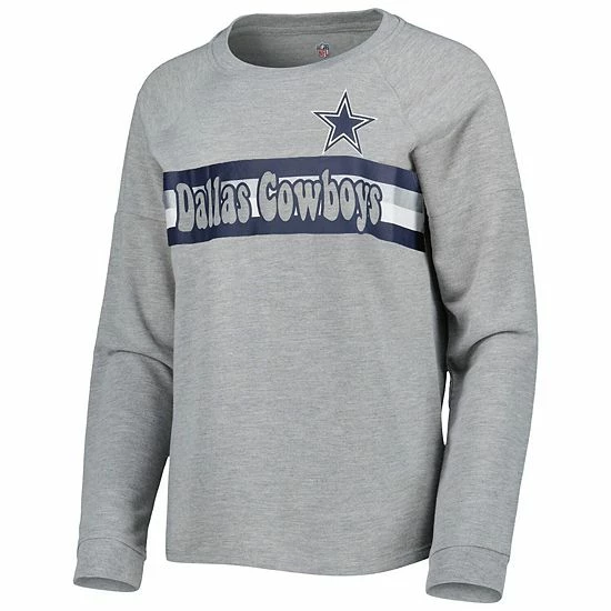 Outerstuff Juniors Heathered Gray Dallas Cowboys All Striped Up Raglan Long Sleeve T-Shirt 5 Outerstuff Juniors Heathered Gray Dallas Cowboys All Striped Up Raglan Long Sleeve T-Shirt - Image 3