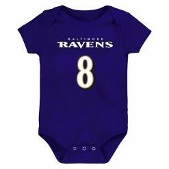 Outerstuff Infant Lamar Jackson Purple Baltimore Ravens Mainliner Name & Number Bodysuit -Outerstuff shop unnamed file 2348
