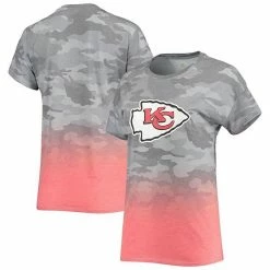 Outerstuff Juniors Gray/Red Kansas City Chiefs Beth Camo Dip-Dye T-Shirt