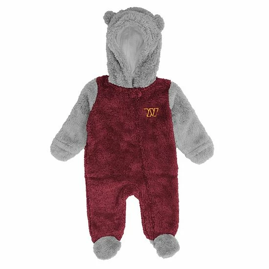 Outerstuff Newborn & Infant Burgundy/Gray Washington Commanders Game Nap Teddy Fleece Bunting Full-Zip Sleeper 3 Outerstuff Newborn & Infant Burgundy/Gray Washington Commanders Game Nap Teddy Fleece Bunting Full-Zip Sleeper