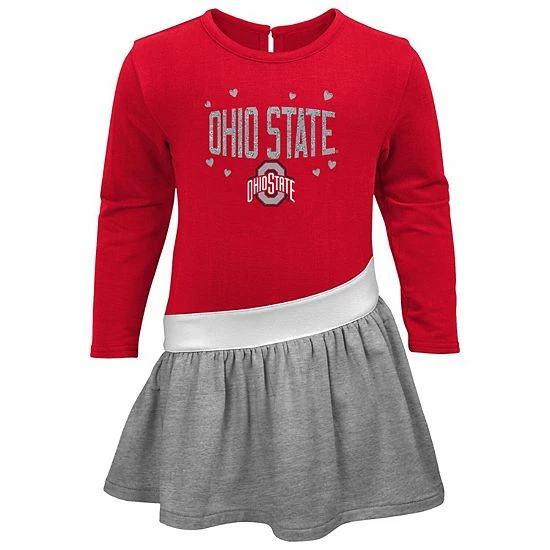 Outerstuff Toddler Scarlet Ohio State Buckeyes Heart To Heart French Terry Dress 5 Outerstuff Toddler Scarlet Ohio State Buckeyes Heart To Heart French Terry Dress - Image 3