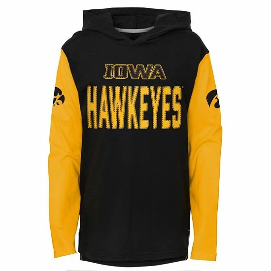 Outerstuff Youth Black Iowa Hawkeyes Heritage Hoodie Long Sleeve T-Shirt 3 Outerstuff Youth Black Iowa Hawkeyes Heritage Hoodie Long Sleeve T-Shirt