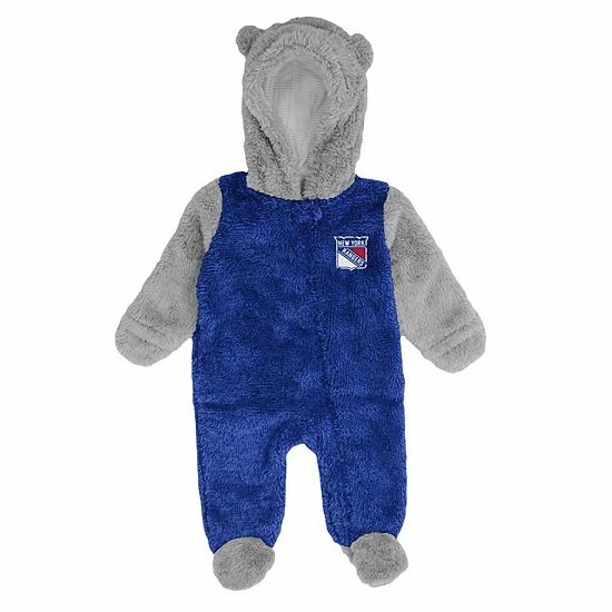 Outerstuff Newborn Blue New York Rangers Game Nap Teddy Fleece Bunting Full-Zip Sleeper 5 Outerstuff Newborn Blue New York Rangers Game Nap Teddy Fleece Bunting Full-Zip Sleeper - Image 3