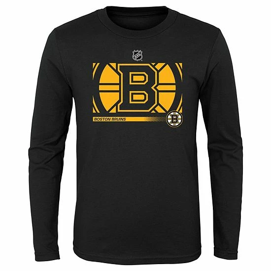 Outerstuff Youth Black Boston Bruins Authentic Pro Secondary Logo Long Sleeve T-Shirt 3 Outerstuff Youth Black Boston Bruins Authentic Pro Secondary Logo Long Sleeve T-Shirt